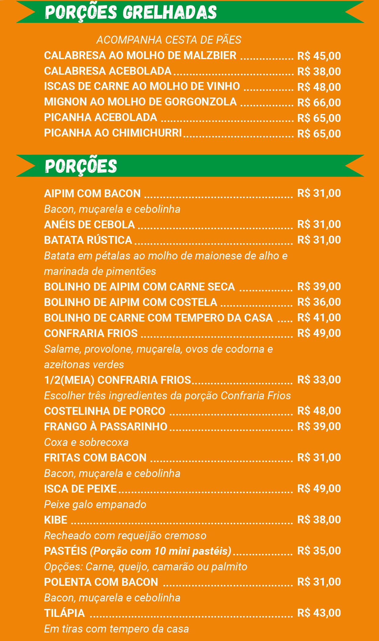 Cardápio Online Confraria Água Verde